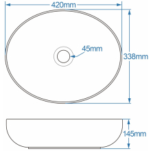 Semois 410mm Counter Top Round Washbowl