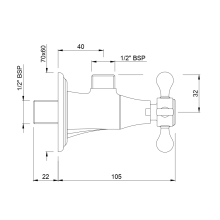 Jaquar Queens Prime Chrome Wall Mounted Stop Valve