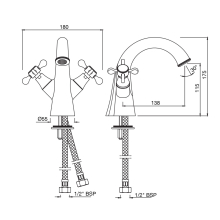 Jaquar Antique Copper 20MM Dia & 280MM Round Shape Ceiling Shower Arm With Flange  