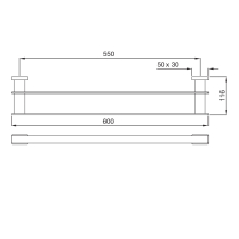 Artize Quadra 600mm Long Bright Gold Towel Rail