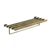 Artize Quadra 600mm Long Antique Bronze Towel Shelf With Lower Hanger