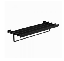 Artize Quadra 600mm Long Black Matt Towel Shelf With Lower Hanger 