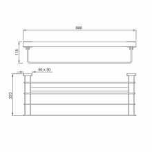 Artize Quadra Bright Gold PVD Shelf 