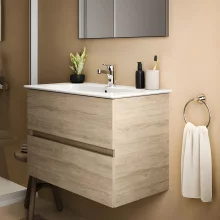 Ideal Standard Eurovit+ 800mm Natural Oak 2 Drawer Wall Hung Unit and Basin