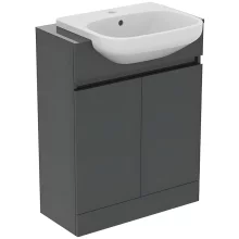 Ideal Standard Eurovit+ 600mm Mid Grey Unit & Semi-Recessed Basin