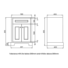 RAK Washington 600mm Traditional Vanity Unit in Black