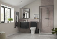 Vouille 410mm Anthracite Gloss Wall Hung 1 Door Vanity Unit