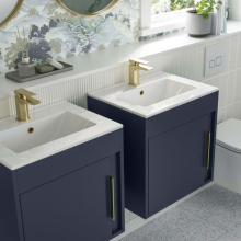 Laplane 600mm Matt Indigo 2 Door Floor Standing Basin Vanity Unit 