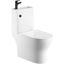 Arley 2 in 1 Round Toilet and Basin with Black Tap