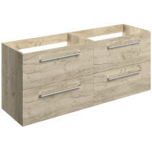 Vouille 1180mm Oak Wall Hung 2 Drawer Vanity Unit Run (No Top)