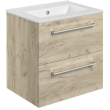 Vouille 510mm Grey Gloss Wall Hung 2 Drawer Vanity Unit