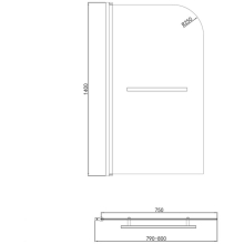 Synergy Ralus 6 Radius Chrome Bath Shower Screen