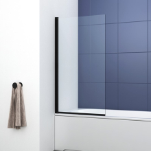 Synergy Ralus 6 Square 800 x 1400mm Black Bath Shower Screen