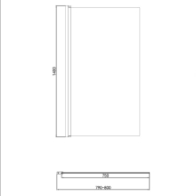 Synergy Ralus 6 Square 800 x 1400mm Black Bath Shower Screen