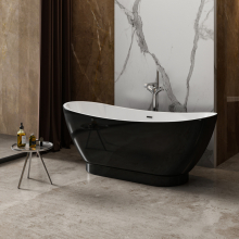 Charlotte Edwards Richmond Black 1760 x 680mm Modern Freestanding Bath