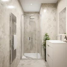 Tissino Rivelo Chrome 700mm Infold Shower Door