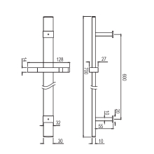 Jaquar Continental 600mm Antique Bronze Towel Rail