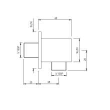 Jaquar Chrome Round Wall Outlet 