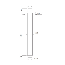 Jaquar Antique Bronze 600mm Square Shape Wall Mounted Shower Arm With Flange