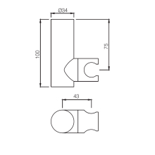 Jaquar Matt Black Round Ceiling Shower Arm 100mm