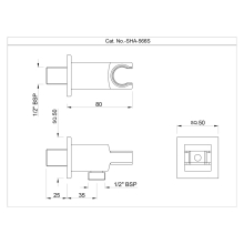 Jaquar Black Matt Tilting Rectangular Bodytile 120mm Body Jet 