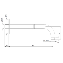 Jaquar Brass Matt 200mm Square Shape Ceiling Shower Arm With Flange 