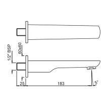 Jaquar Kubix Prime Chrome Bath Spout With Wall Flange