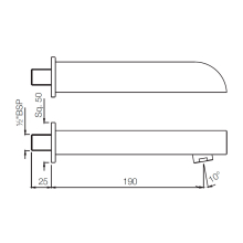 Jaquar Alive Chrome Bath Spout With Wall Flange 