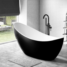 Synergy 1750mm Black Freestanding Slipper Bath