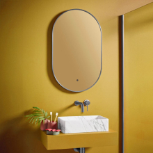 Scudo Aubrey LED Bathroom Mirror Gunmetal Framed 500 x 800mm