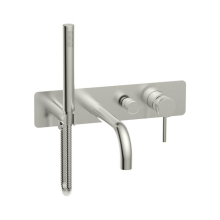 Lancia Core Wall Mounted Bath Shower Mixer and Handset Brushed Nickel