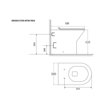 Scudo Porto Rimless Back To Wall Toilet with Soft Close Seat