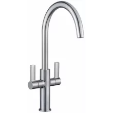 Jeroni Swan 2 Handle Chrome Kitchen Mixer Tap