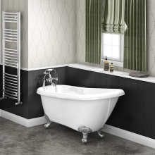York Traditional 1700mm Back to Wall Freestanding Bath 