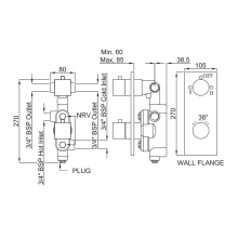 Artize Concealed Thermostatic Shower Valve With 5 way Diverter In Bright Gold