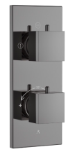 Artize Concealed Thermostatic Square Shower Valve With 2 way Diverter In Black Chrome