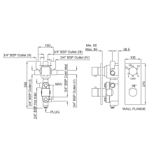 Artize Concealed Thermostatic Shower Valve With 2 way Diverter In Antique Bronze