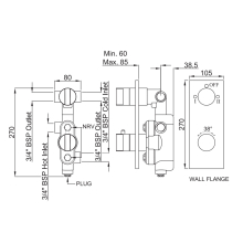 Artize Concealed Thermostatic Shower Valve With 2 way Diverter In Black Chrome