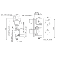 Artize Concealed Thermostatic Shower Valve With 5 way Diverter In Chrome