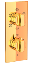 Artize Concealed Thermostatic Shower Valve With 5 way Diverter In Bright Gold