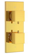 Artize Square Concealed Thermostatic Shower Valve With 4 way Diverter In Bright Gold