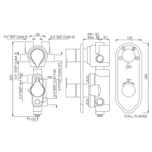 Artize Tiaara 2 Outlet Thermostatic Shower Valve With Concealed Valve In Black Matt