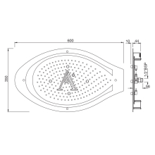 Artize Tiaara Rainjoy 600x350MM Overhead Shower In Chrome