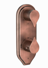 Artize Tiaara Thermostatic Shower Valve With 4-Way Diverter Complete Set With Concealed Part In Antique Copper