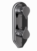 Artize Tiaara 3 Outlet Thermostatic Shower Valve With Concealed Valve In Black Chrome