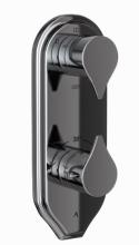 Artize Tiaara Thermostatic Shower Valve With 5-Way Diverter Complete Set With Concealed Part In Black Chrome