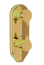 Artize Tiaara 3 Outlet Thermostatic Shower Valve With Concealed Valve In Bright Gold PVD 