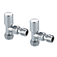 Scudo Chrome Towel Rail Angled Radiator Valves