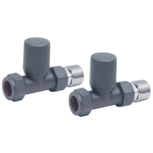 Scudo Anthracite Straight Radiator Valves