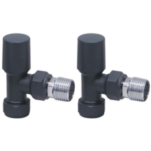 Scudo Carbon Anthracite Angled Radiator Valves